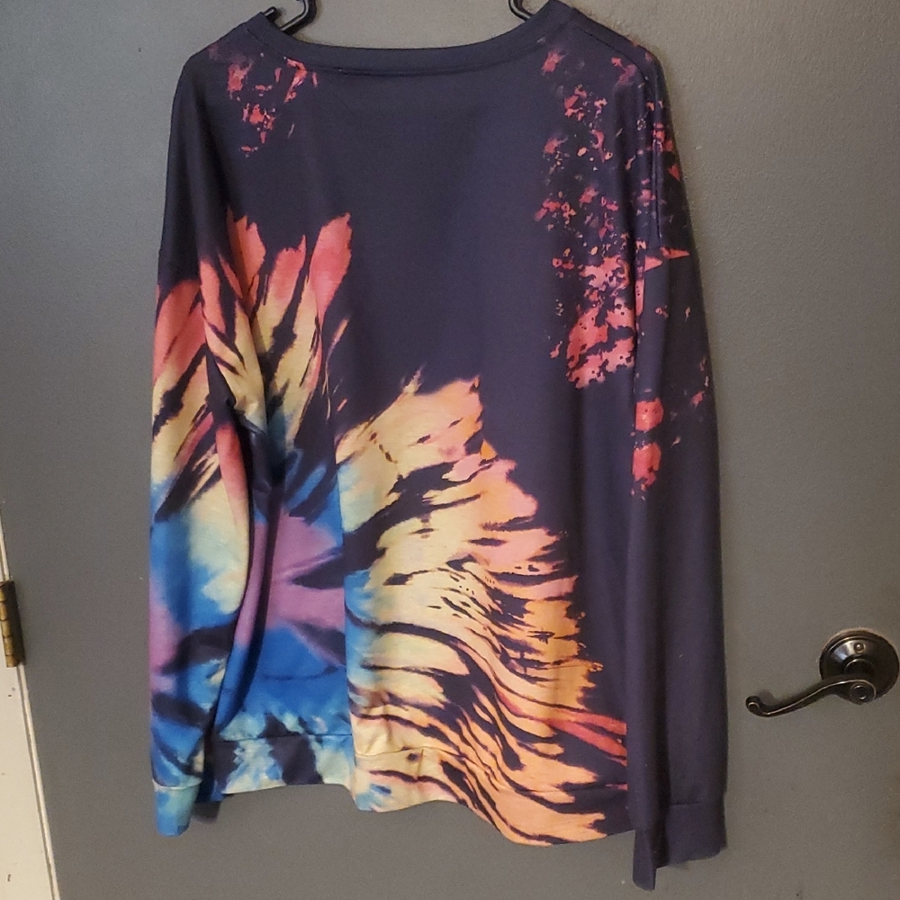 Colorful Tie Dye Long Sleeve Top - Picture 3 of 3